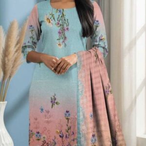 Sana Noor Digital Doriya Lawn – Sky Blue 09