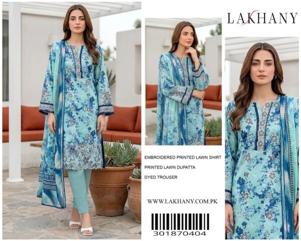 Lakhany Embroidered Printed Lawn Suit